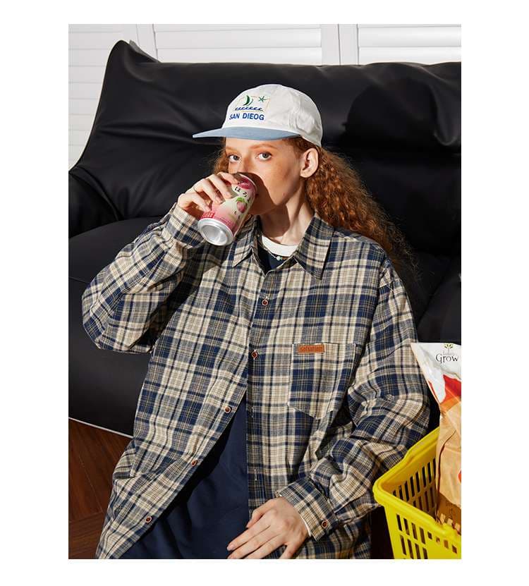 アメカジ ゆったりシルエットのチェック柄シャツ
