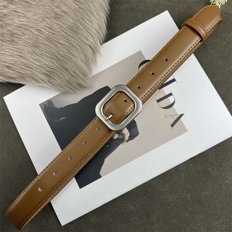 アメカジ シンプルバックルレザーベルト
