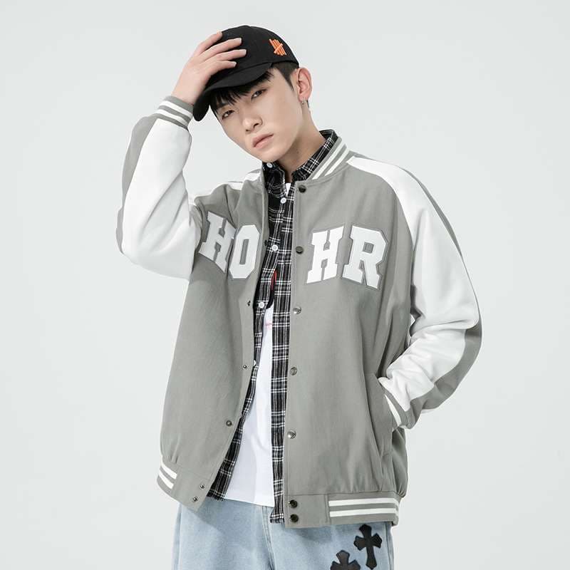 アメカジ スポーティーレトロ ロゴ入り バーシティジャケット