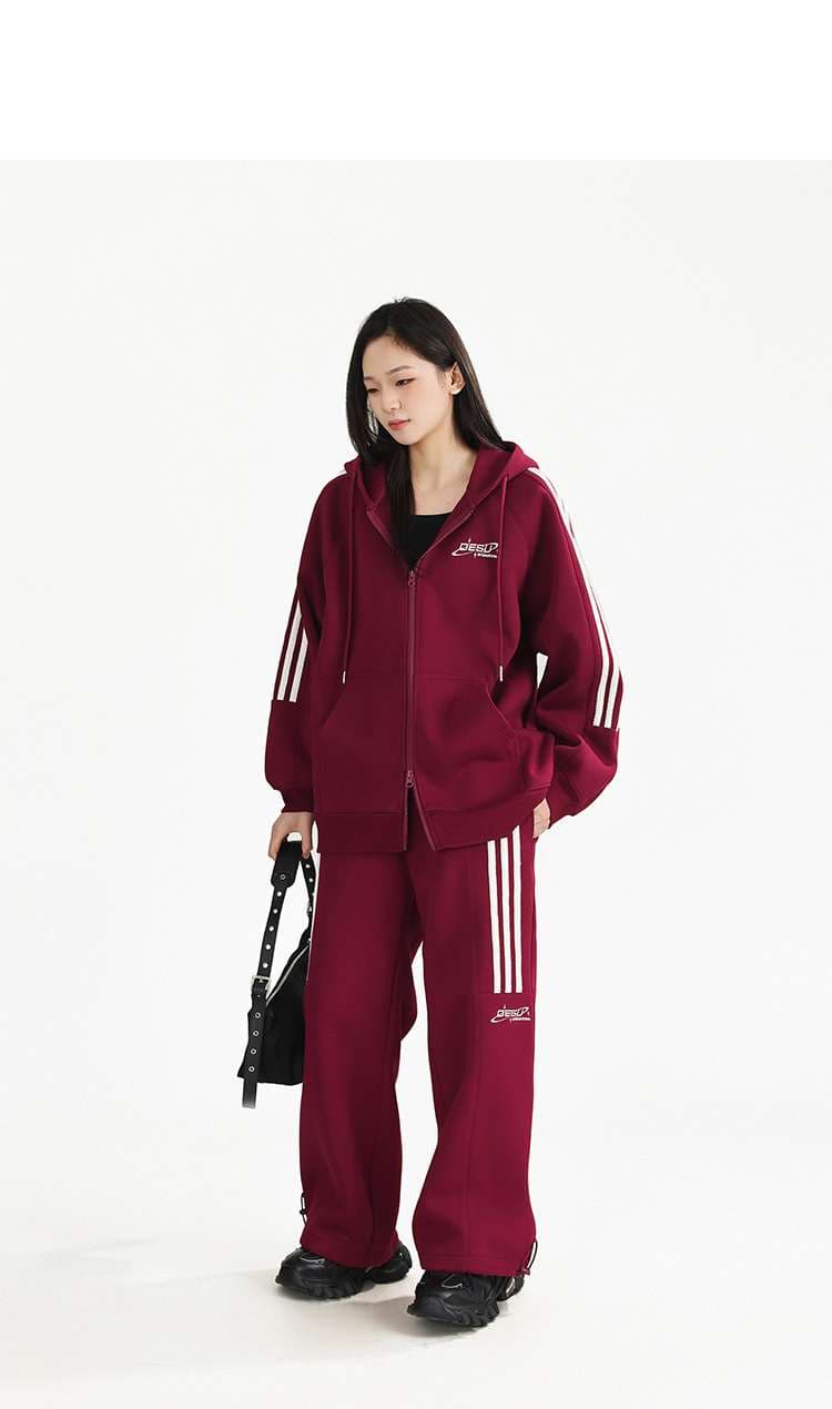 アメカジ スポーティーストライプ ジップアップパーカー