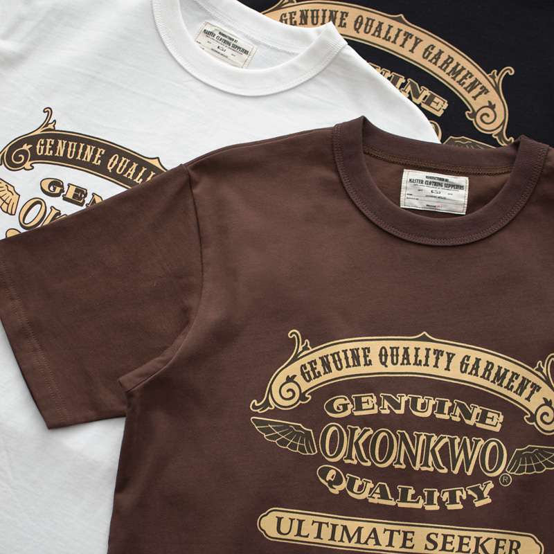 アメカジ 伝統的な刺繍入り上質Tシャツ