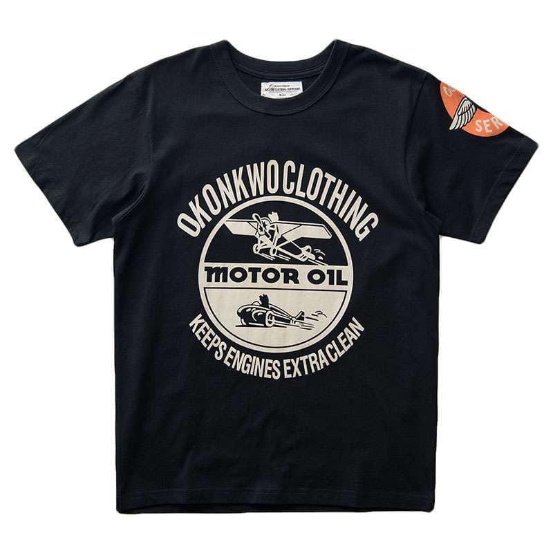 アメカジ モーターオイルデザイン ヴィンテージ風Tシャツ