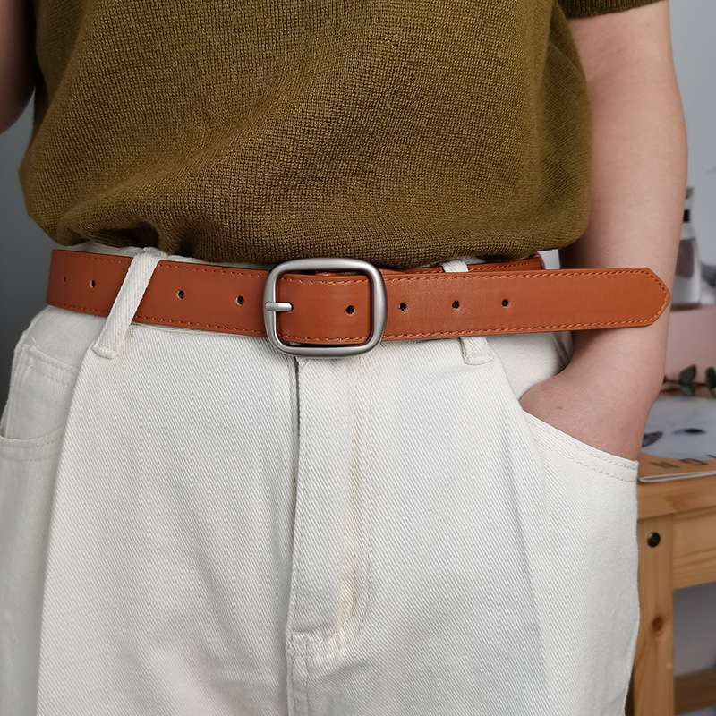 アメカジ シンプルバックルレザーベルト