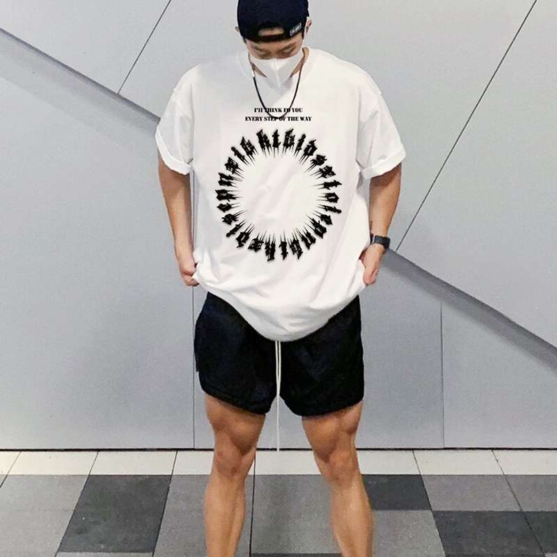 アメカジ サークルシルエットメッセージTシャツ