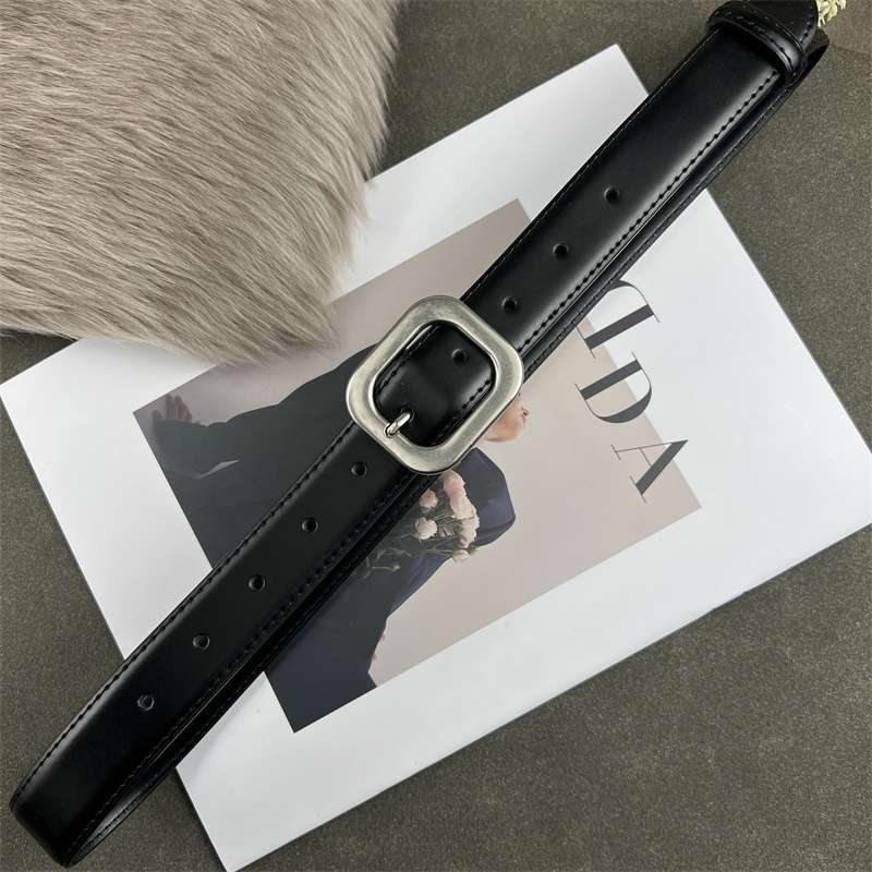アメカジ シンプルバックルレザーベルト