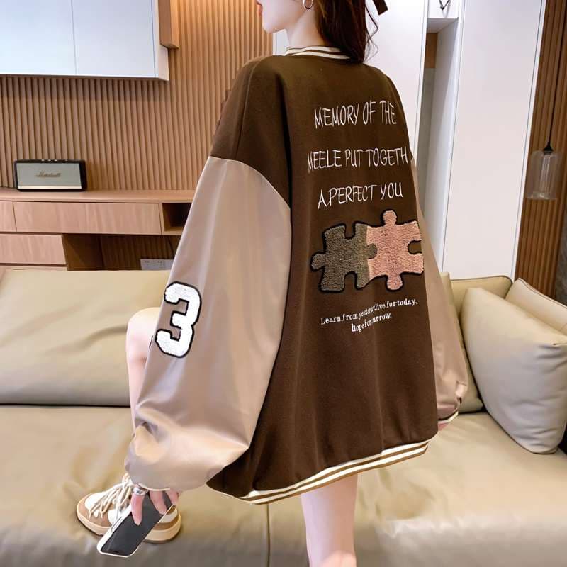 アメカジ レトロ風ワッペン付きスタジアムジャンパー