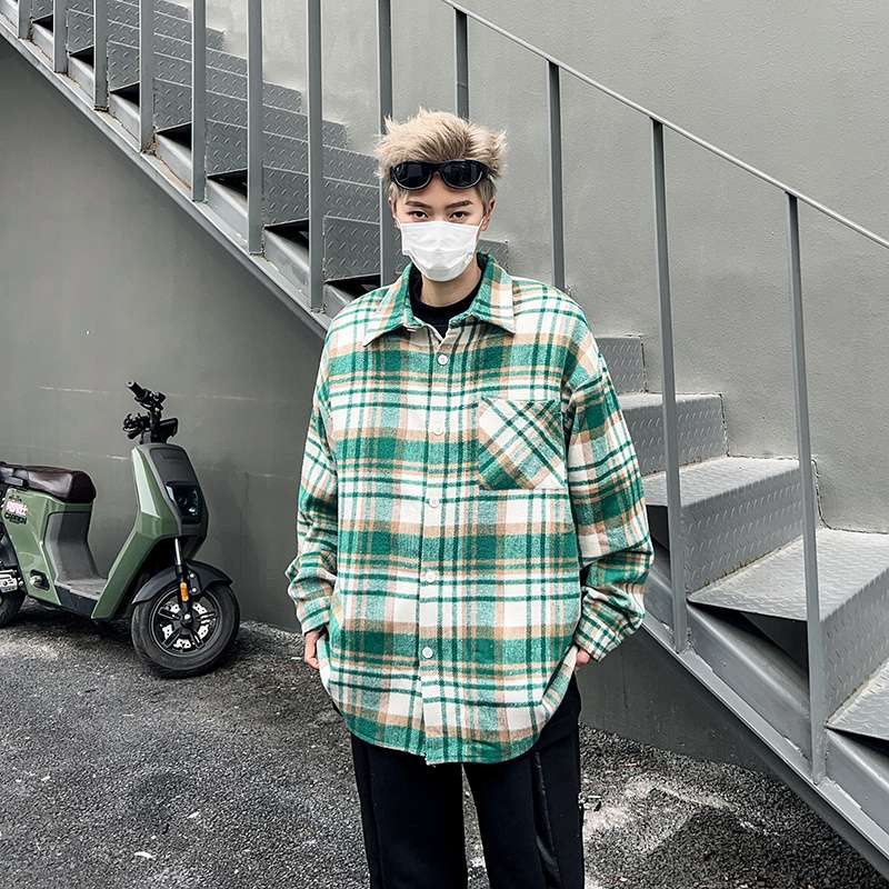 アメカジ オーバーサイズチェック柄シャツジャケット