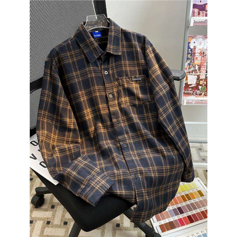 アメカジ オーバーサイズチェック柄フランネルシャツ