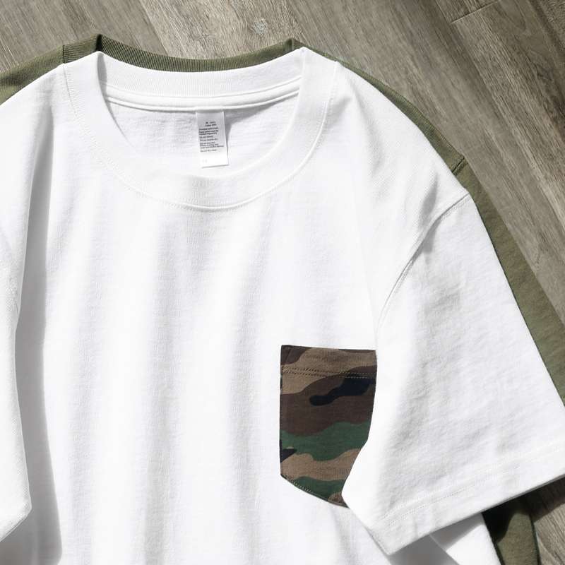 アメカジ カモフラージュポケット付き半袖Tシャツ