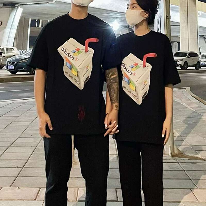 アメカジ ウィンドウズ風ジュースボックスTシャツ