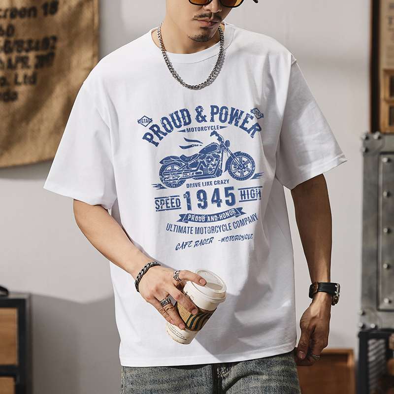 アメカジ モーターサイクルプリント オーバーサイズTシャツ