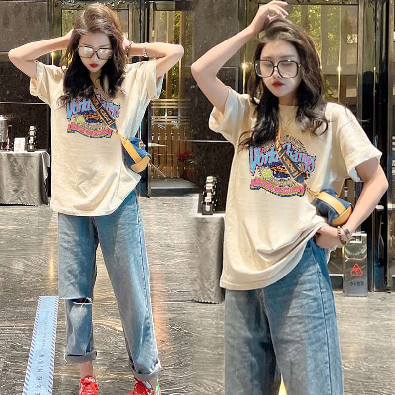 アメカジ レトロスポーツプリント オーバーサイズTシャツ