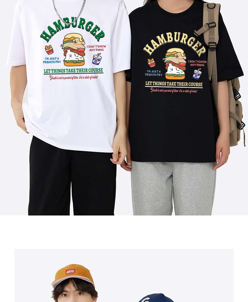 アメカジ ハンバーガーイラストプリントTシャツ