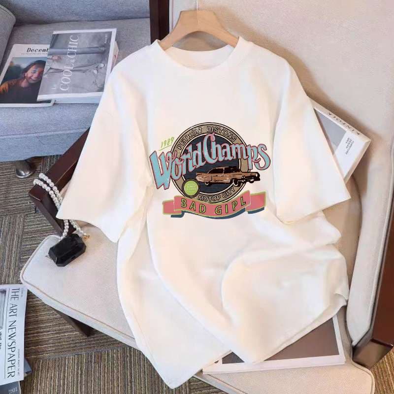 アメカジ クマ家族プリント オーバーサイズTシャツ