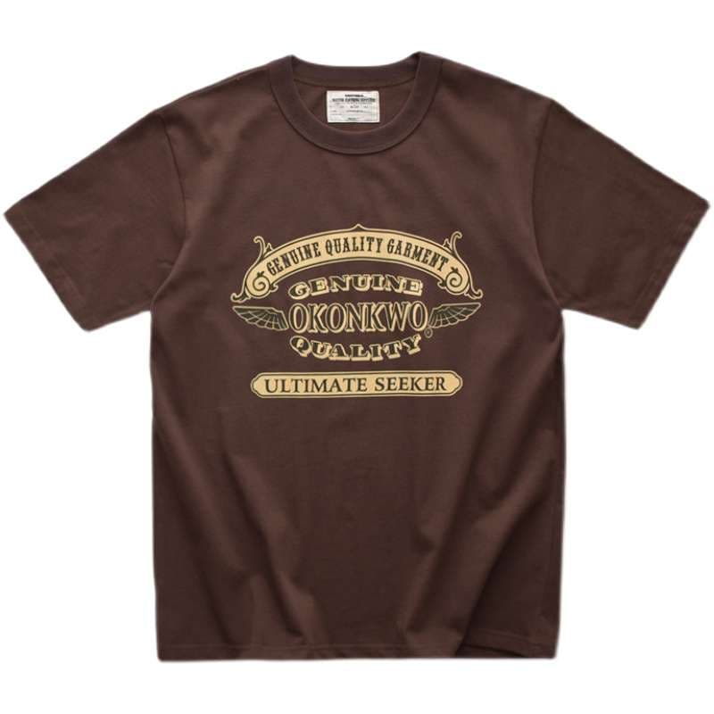 アメカジ 伝統的な刺繍入り上質Tシャツ