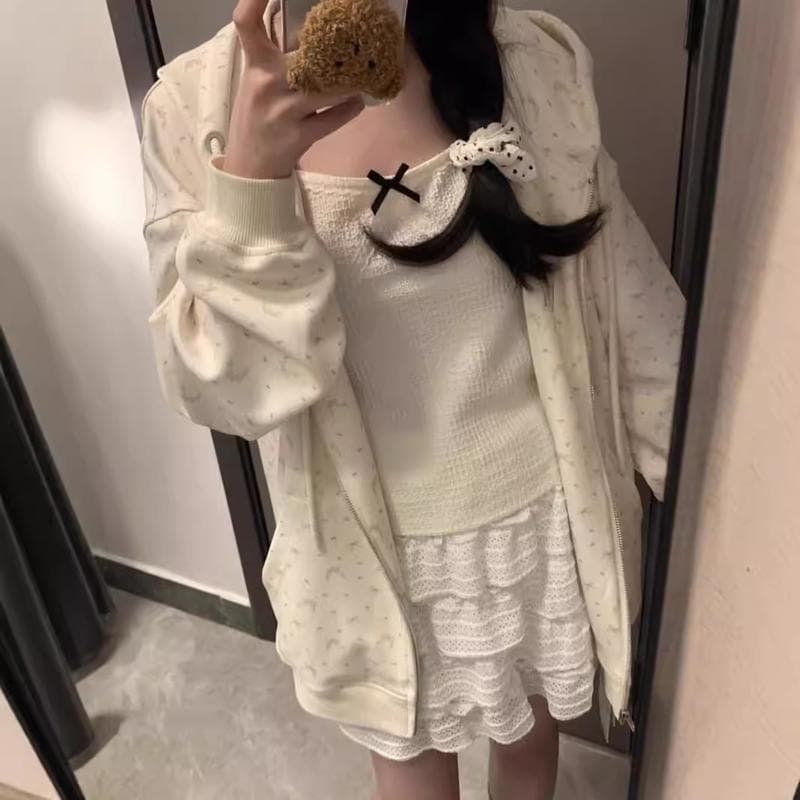 アメカジ もこもこジップアップパーカー