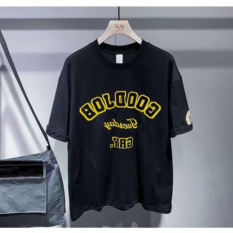アメカジ レトロスポーツ風プリント半袖Tシャツ