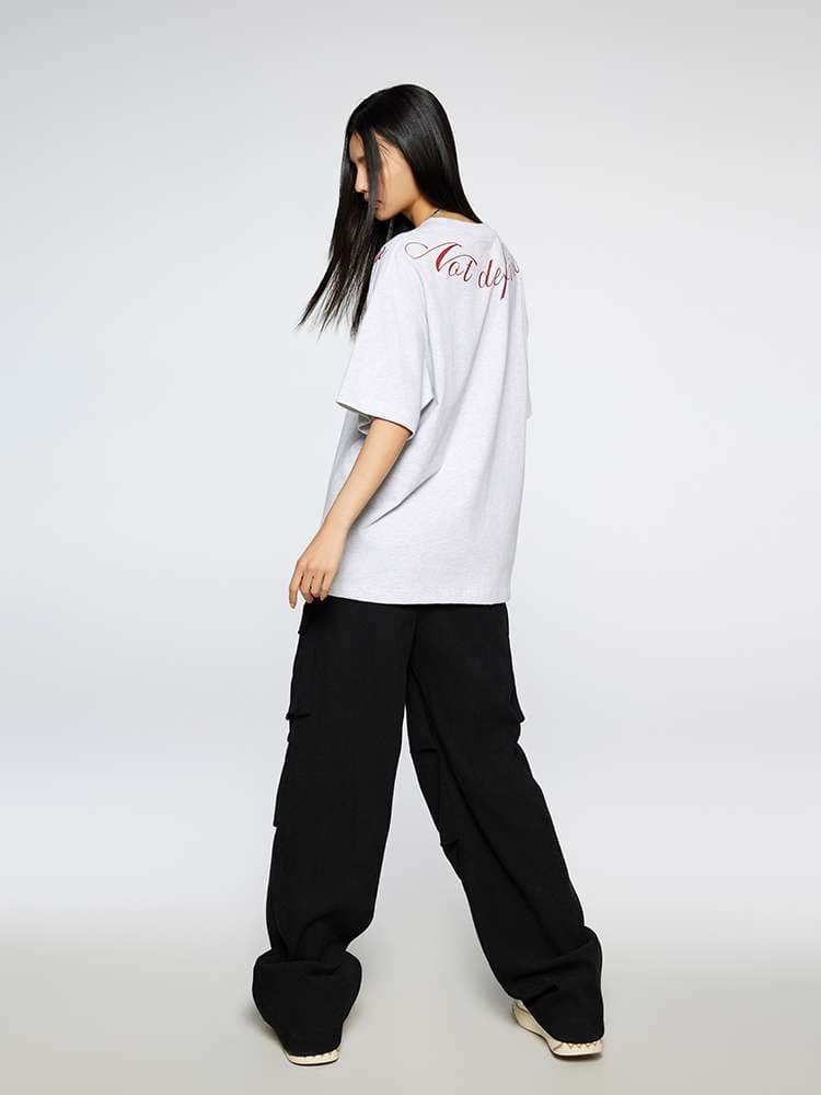 アメカジ オーバーサイズ筆記体ロゴTシャツ