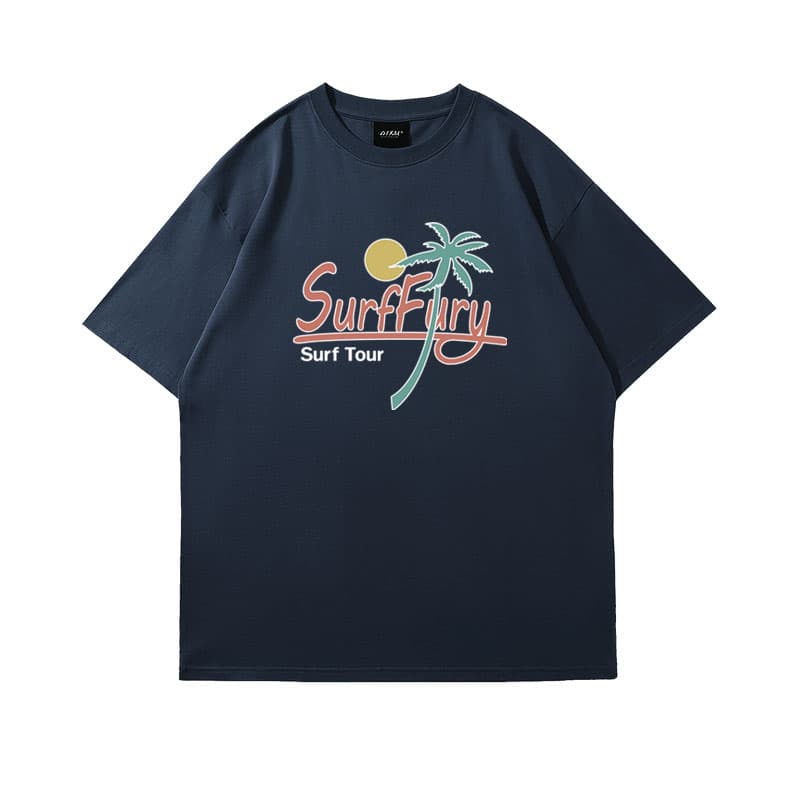 アメカジ 南国サーフィン風景プリントTシャツ
