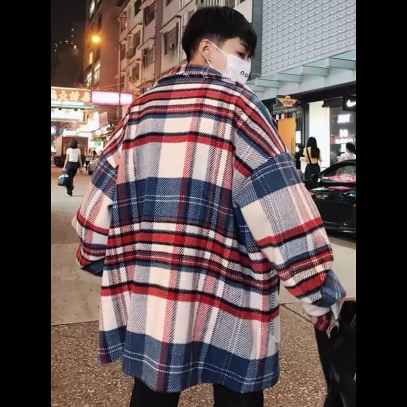 アメカジ チェック柄ネルシャツ オーバーサイズ メンズ 長袖シャツ