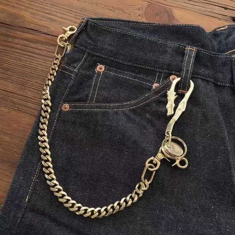 アメカジ 龍紋様の重厚ウォレットチェーン