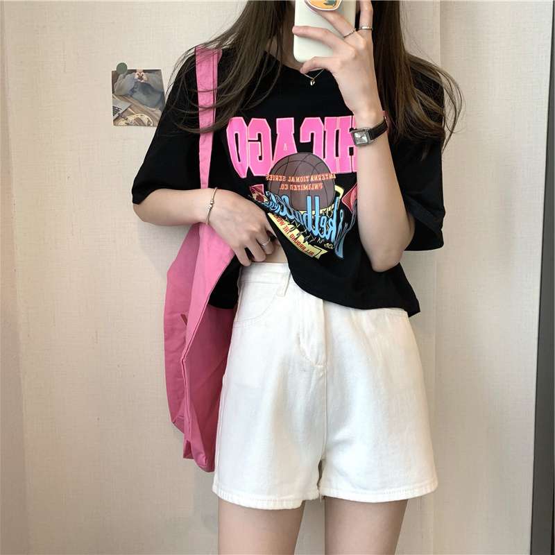 アメカジ バスケットボールプリント オーバーサイズTシャツ