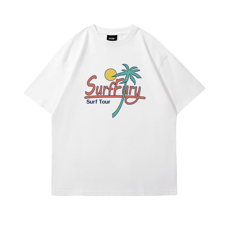 アメカジ 南国サーフィン風景プリントTシャツ
