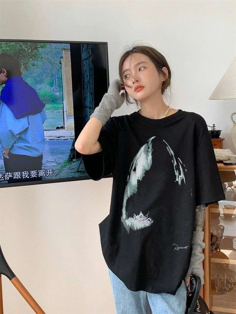アメカジ シャーク顎プリントTシャツ
