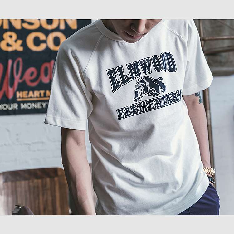 アメカジ カレッジプリントヴィンテージ風Tシャツ