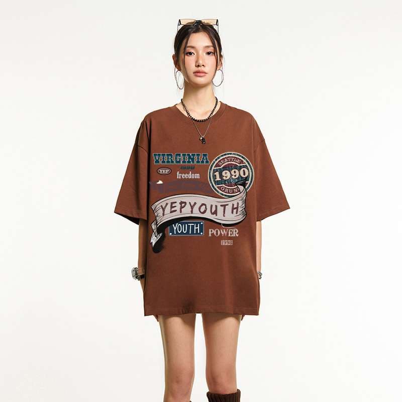 アメカジ ユースパワー オーバーサイズプリントTシャツ