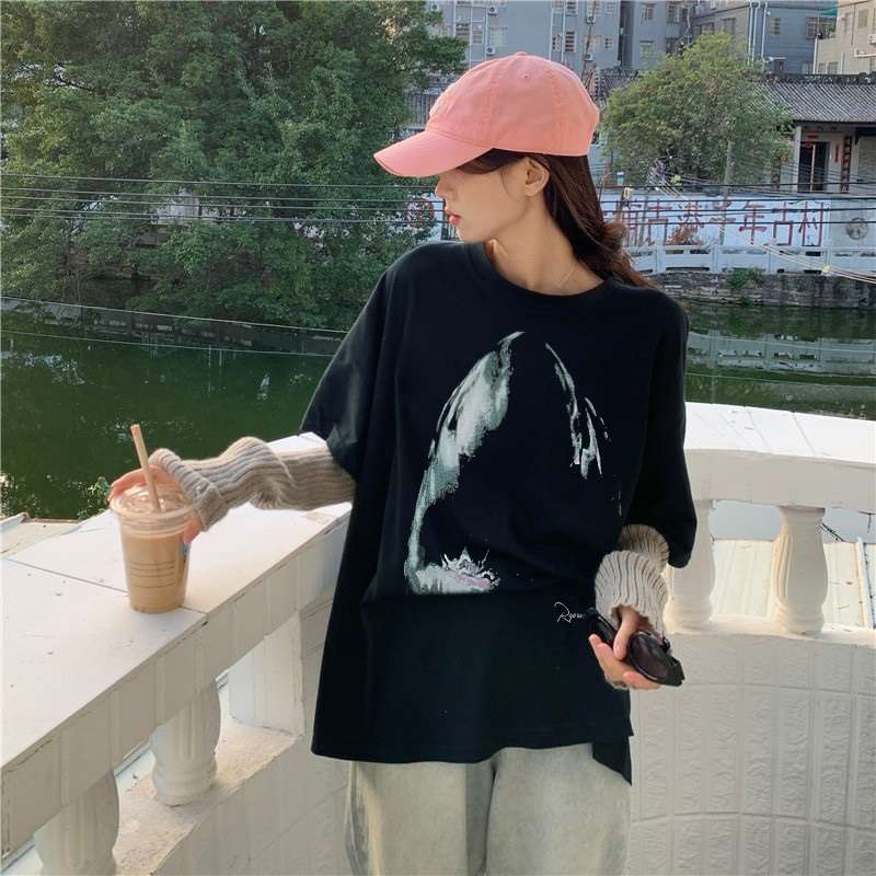 アメカジ シャーク顎プリントTシャツ