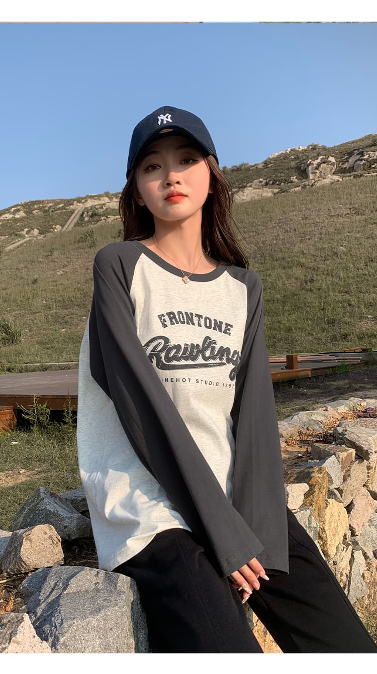 アメカジ フロントライン レトロ長袖Tシャツ
