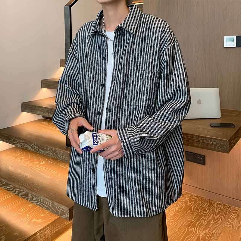 アメカジ オーバーサイズストライプシャツ
