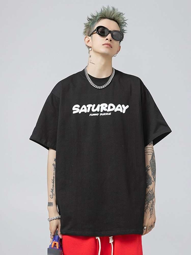 アメカジ パズル柄オーバーサイズTシャツ
