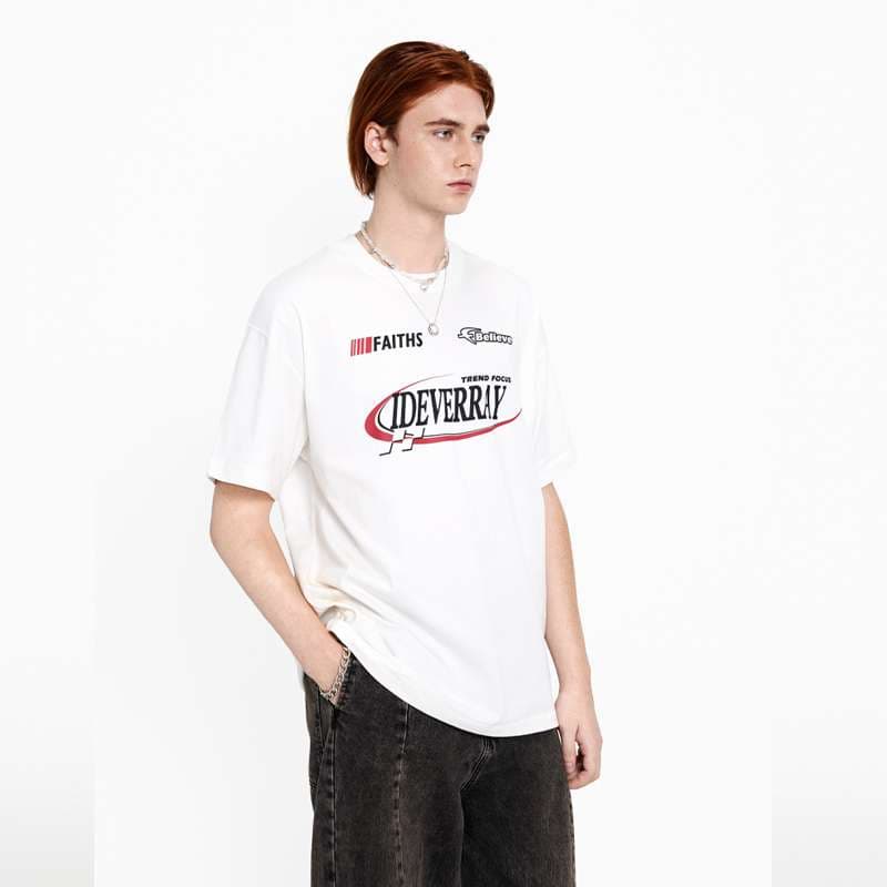 アメカジ トレンドフォーカス ロゴプリント Tシャツ
