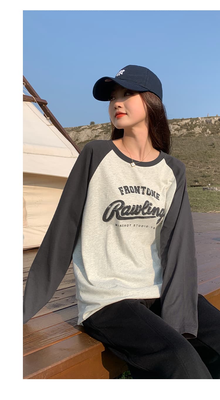 アメカジ フロントライン レトロ長袖Tシャツ