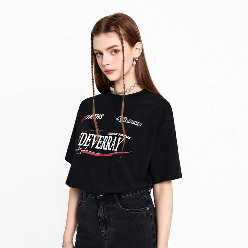 アメカジ トレンドフォーカス ロゴプリント Tシャツ